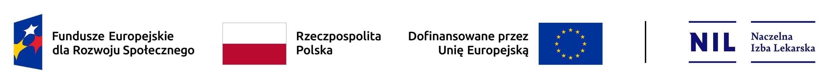logotypy: Fundusze Europejskie dla Rozwoju Społecznego, Rzeczpospolita Polska, Dofinansowane przez Unię Europejską, Naczelna Izba Lekraska